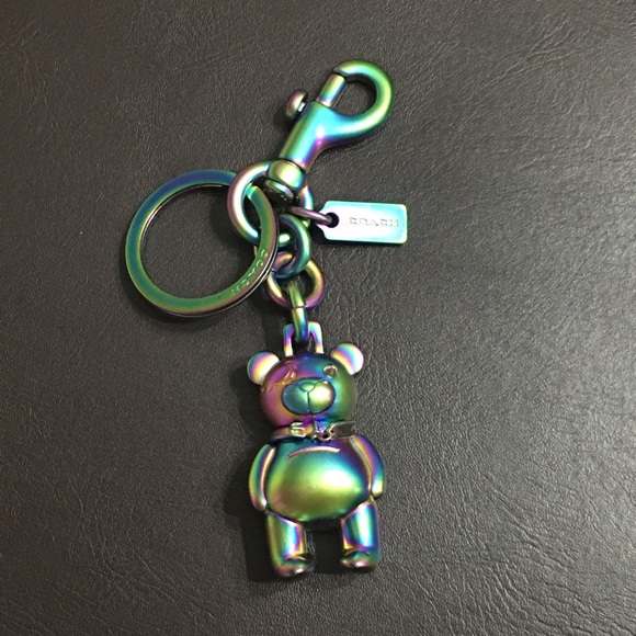 Coach Hologram Iridescent Teddy Bear Bag Charm - Picture 7 of 8